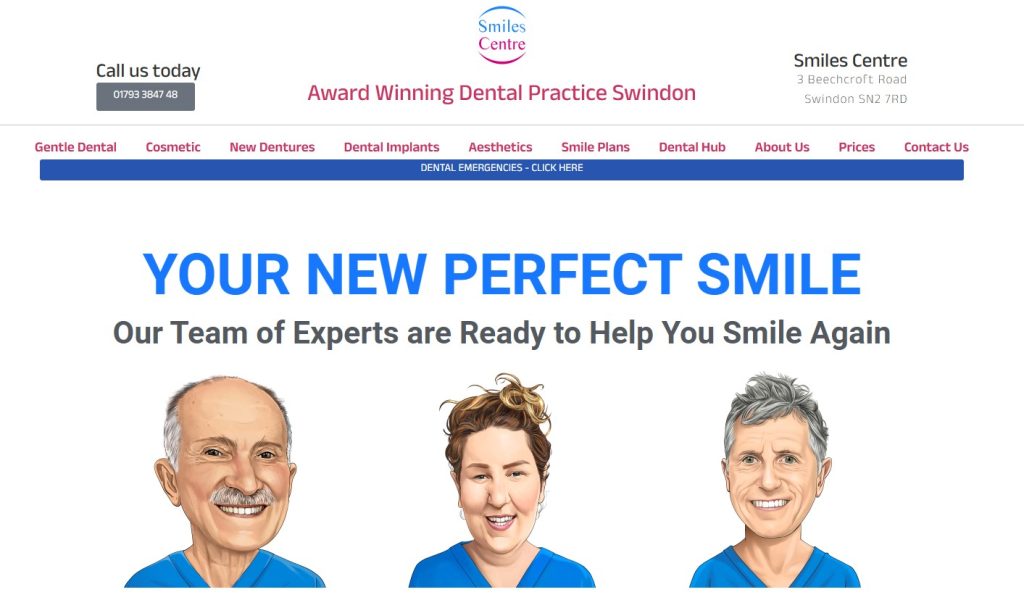smiles centre website design for dental practice